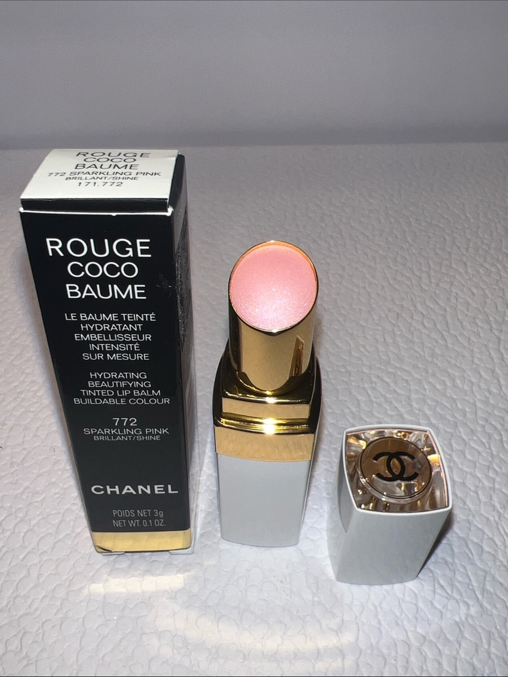 Chanel Rouge Coco Baume Tinted Lip Balm — Sparkling Pink (772) Limited Edition